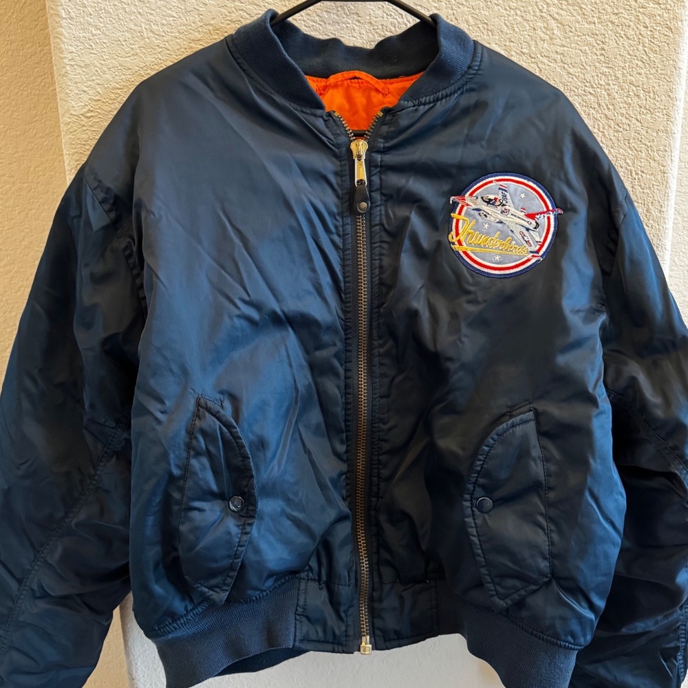 Vintage USAF MA-1 Thunderbirds Flight Jacket Navy Bomber Flyer Intermediate M